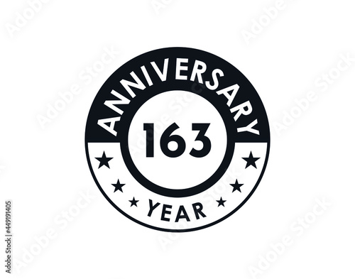 163 years anniversary badge vector design