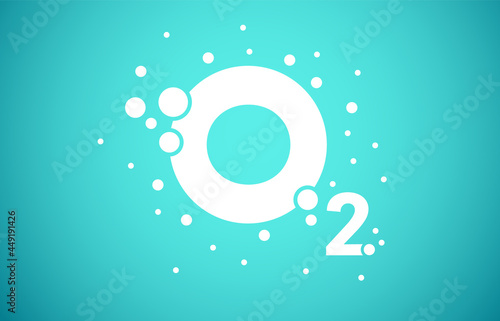 Oxygen O2 bubble logo design. Oxygen icon vector illustration.