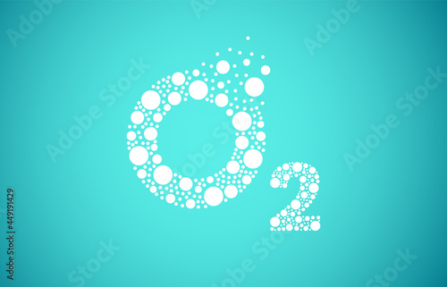 Oxygen O2 bubble logo design. Oxygen icon vector illustration.