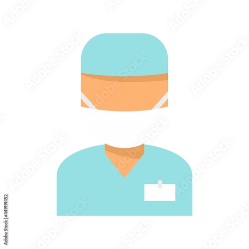 Anesthesia doctor icon flat isolated vector