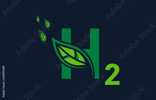 Eco Friendly Clean Hydrogen H2 logo icon concept. Hydrogen Vector Illustration Graphic Design.