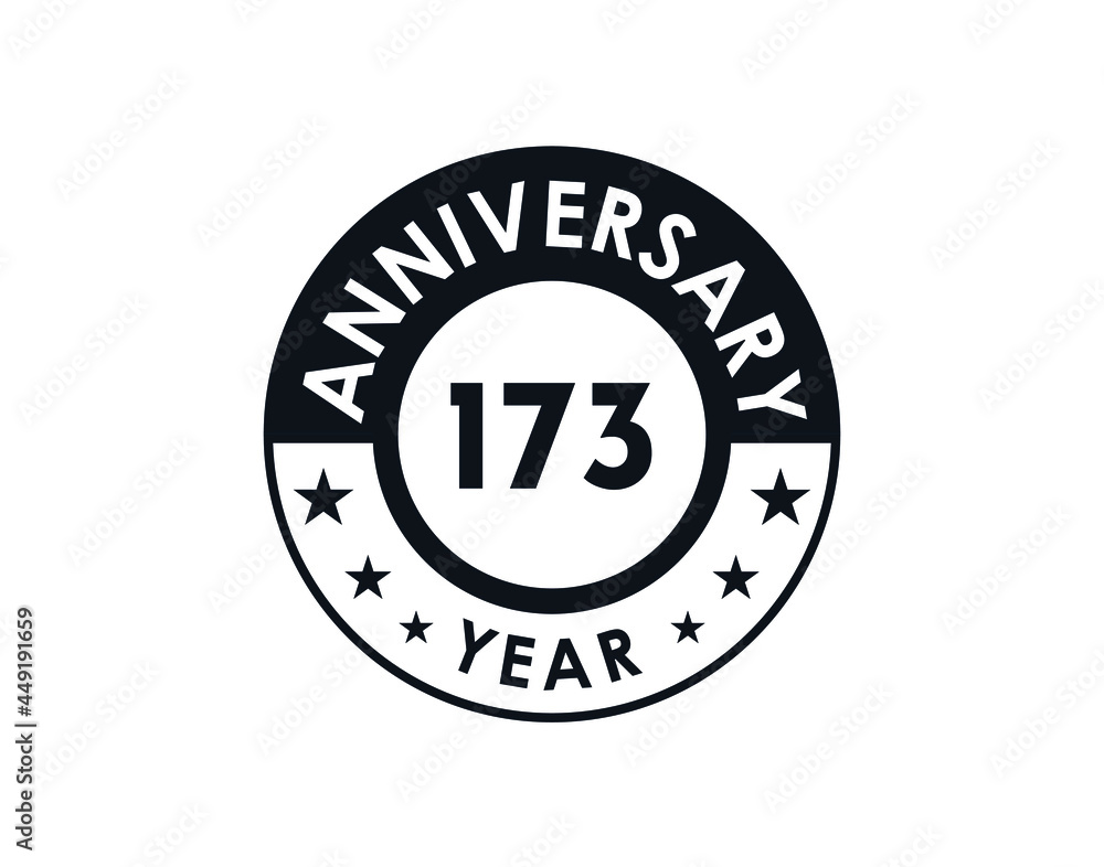 173 years anniversary badge vector design