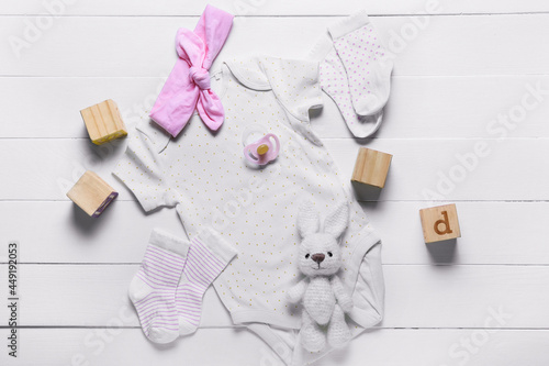 Composition with baby cloth...