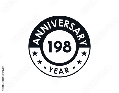 198 years anniversary badge vector design