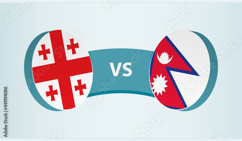 Georgia versus Nepal, team sports competition concept.