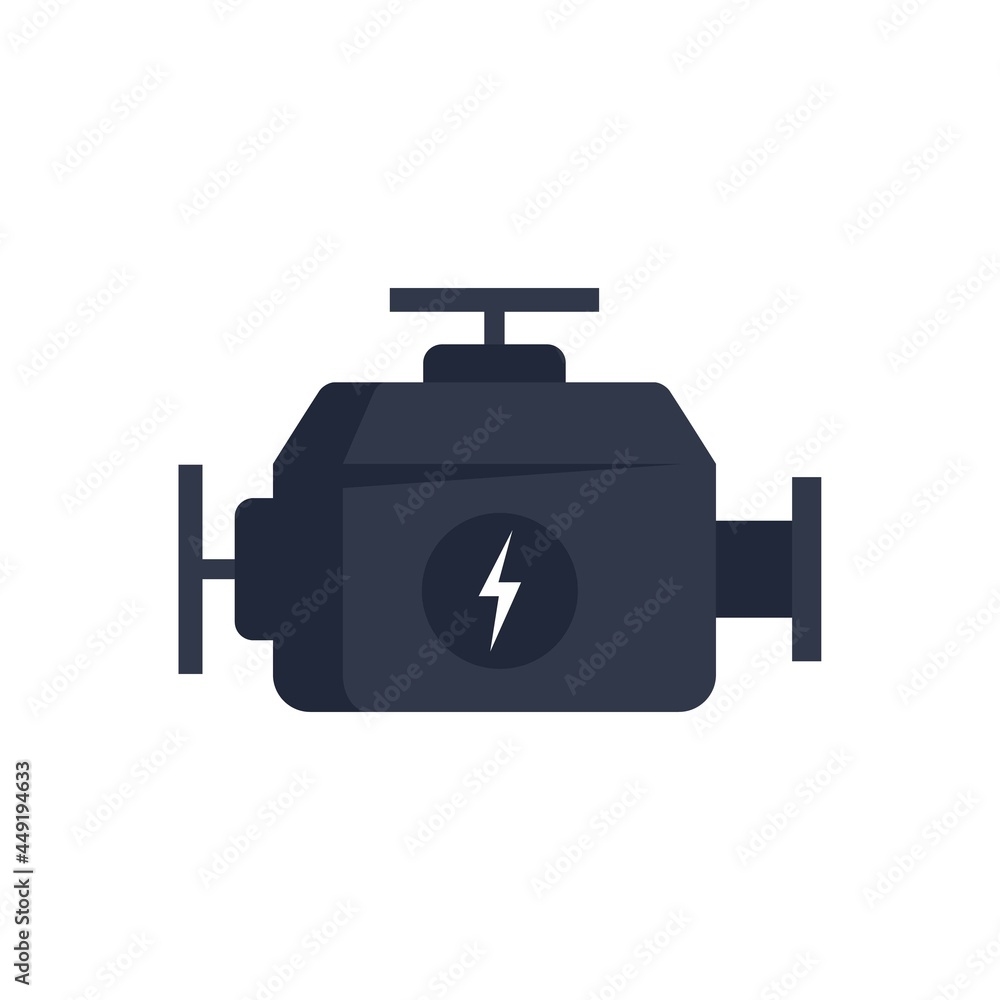 Hybrid car engine icon flat isolated vector Hybrid car engine icon flat isolated vector