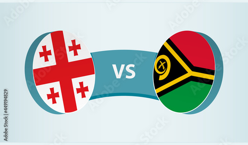 Georgia versus Vanuatu, team sports competition concept.
