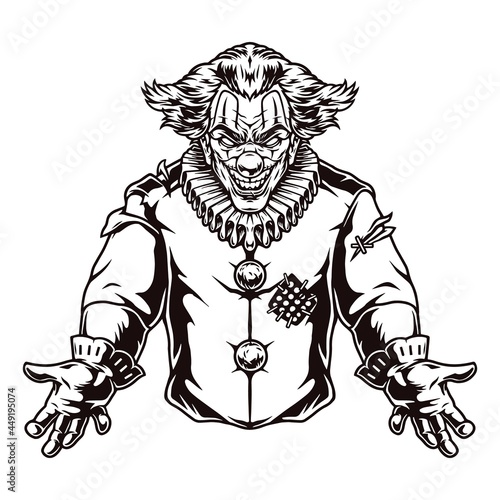 Vintage concept of spooky Halloween clown