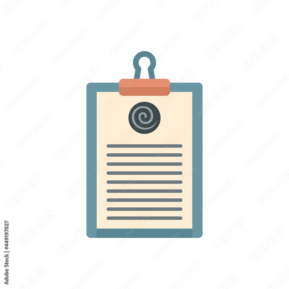 Hypnosis clipboard icon flat isolated vector Hypnosis clipboard icon flat isolated vector