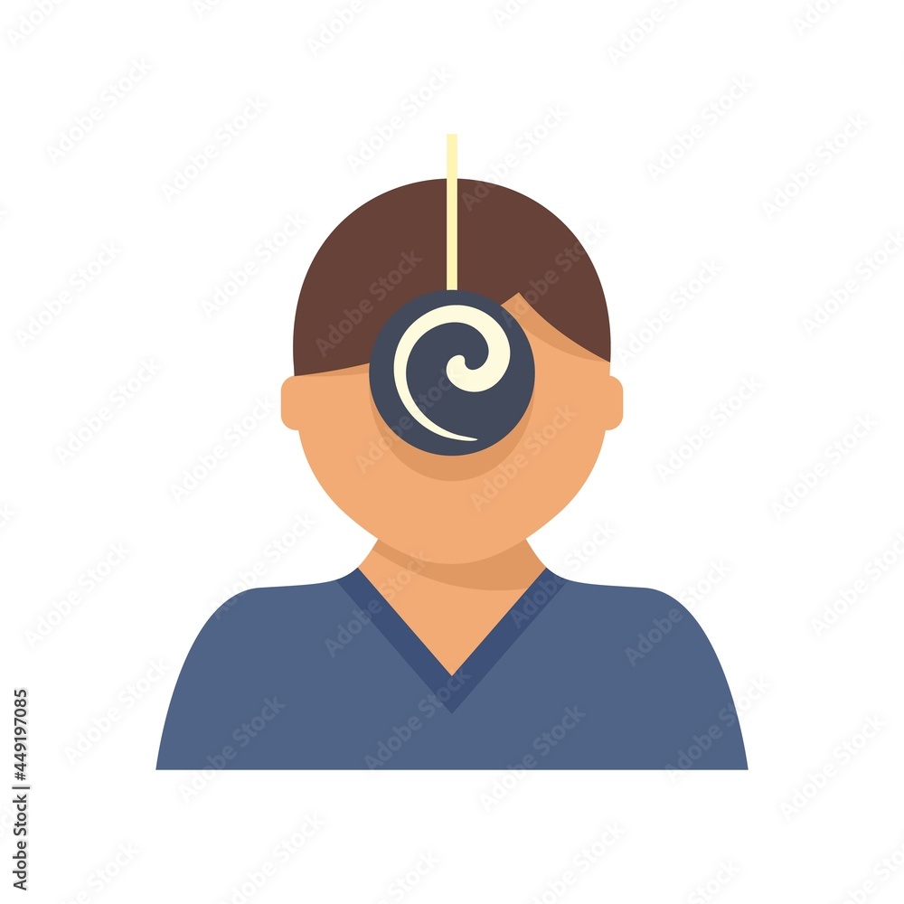 Psychologist hypnosis icon flat isolated vector Psychologist hypnosis icon flat isolated vector