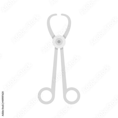 Medical forceps icon flat isolated vector