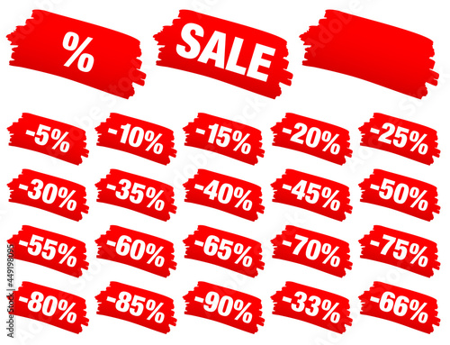 Set Pinselstriche Sale Minus Rot