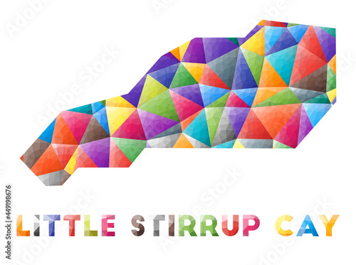 Little Stirrup Cay - colorful low poly island shape. Multicolor geometric triangles. Modern trendy design. Vector illustration.