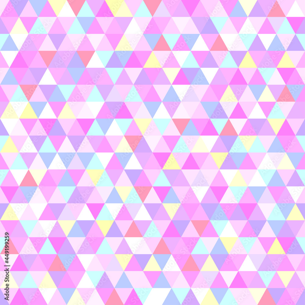 Seamless triangle tile pattern. Colorful wallpaper of the surface. Bright background. Print for polygraphy, posters, t-shirts and textiles. Unique texture. Doodle for design