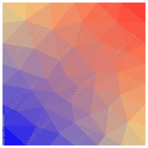 Blue, yellow, red polygonal vector background for cover design and background illustration