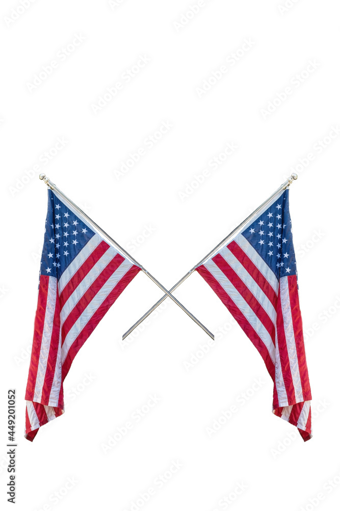 Fototapeta premium Isolated american flags on white background