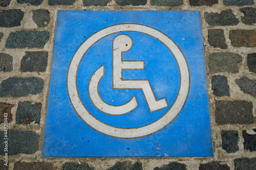 Disabled Parking Sign on ground
