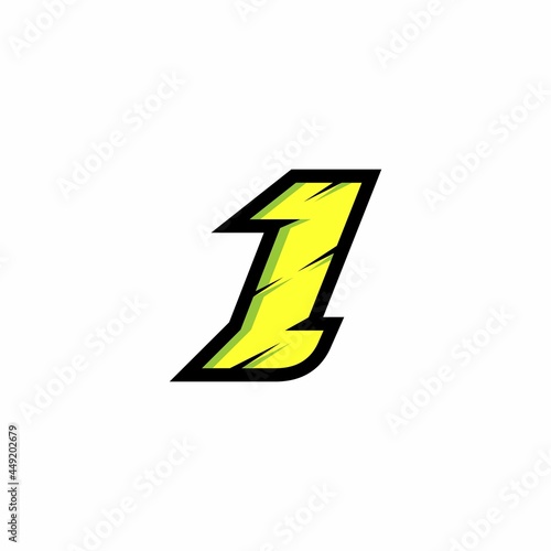 Racing number 1 logo with a white background