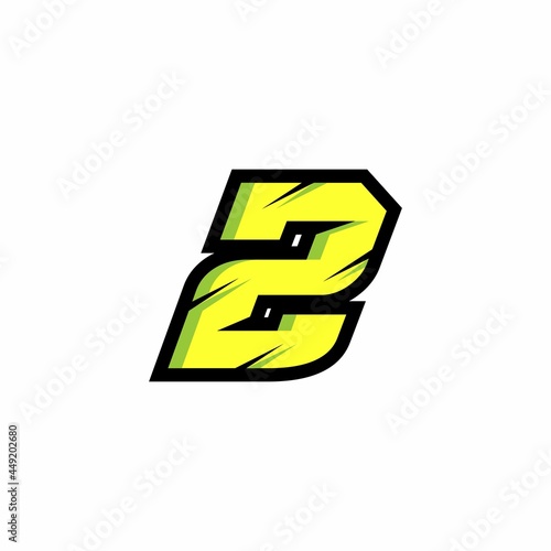 Racing number 2 logo with a white background