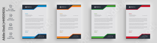 letterhead corporate brochure flyer creative corporate unique amazing minimal abstract a4 size 4 color variation poster banner advertising template design with a logo
