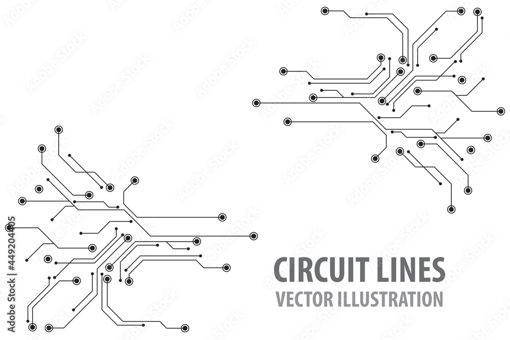 Obraz premium Abstract futuristic circuit board Illustration, Circuit board with various technology elements. Circuit board pattern for technology background. Vector illustration