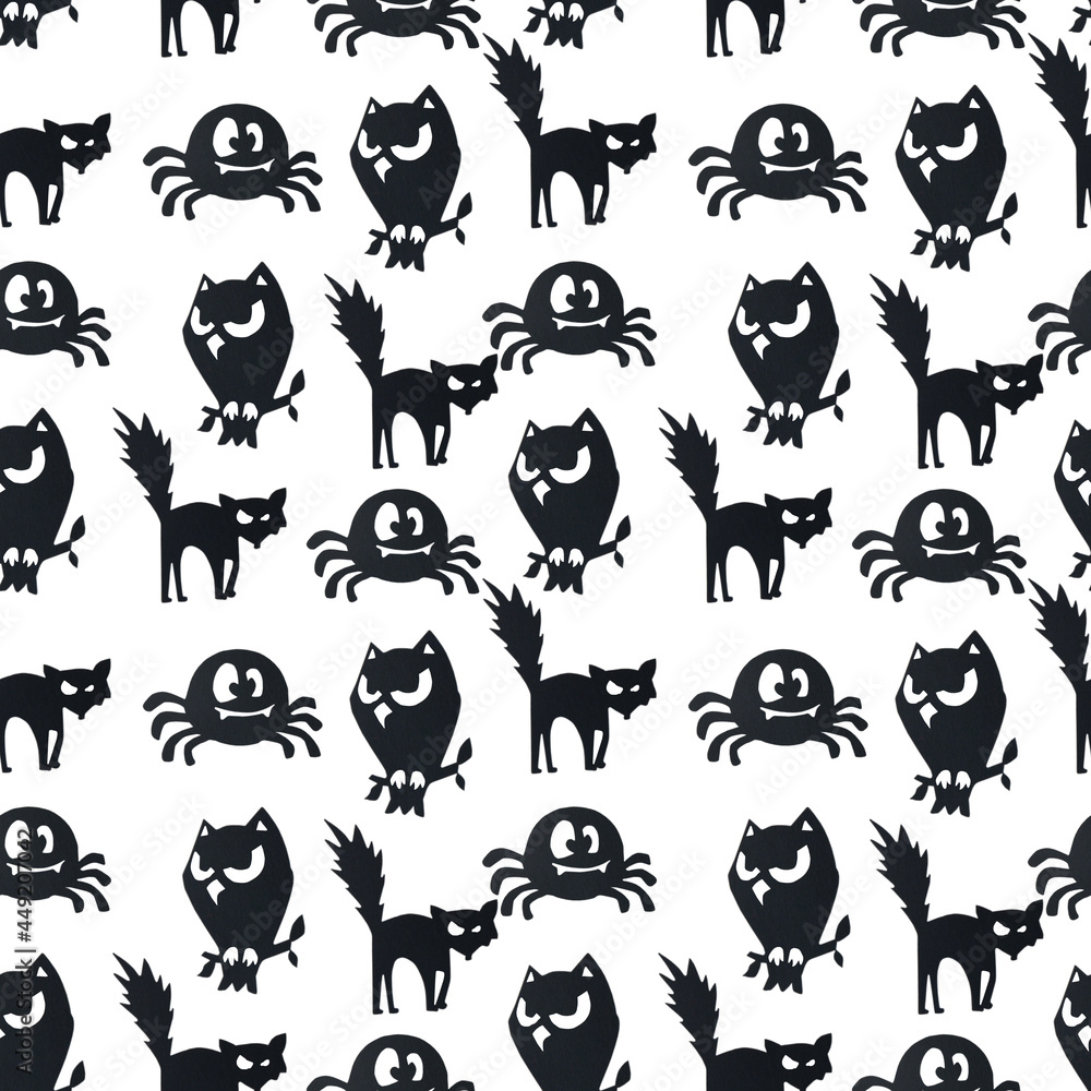 Obraz premium decoration and decor for design, handmade felt craft for halloween holiday isolated on a white background