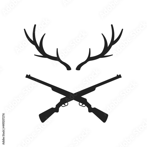 Deer horn hunting icon design illustration template