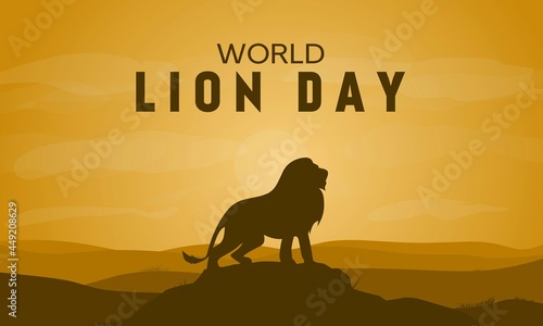 World lion day. Vector silhouette illustration. Suitable for banner  poster  campaign and greeting card. 