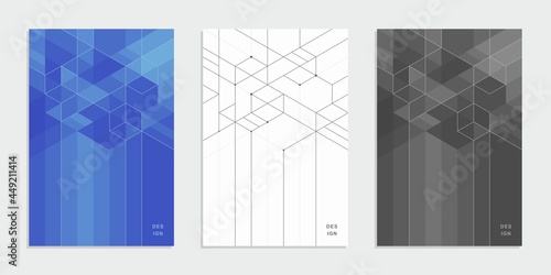 Abstract geometric technological company brochure. Vector business flyer.