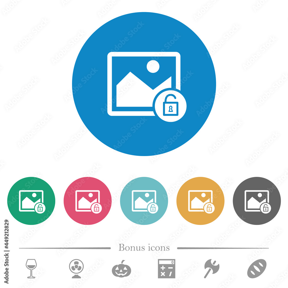 Unlock image flat round icons Unlock image flat round icons