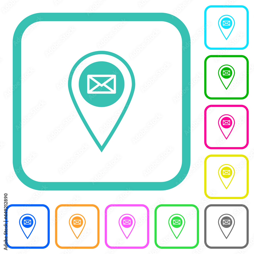 GPS location send mail vivid colored flat icons