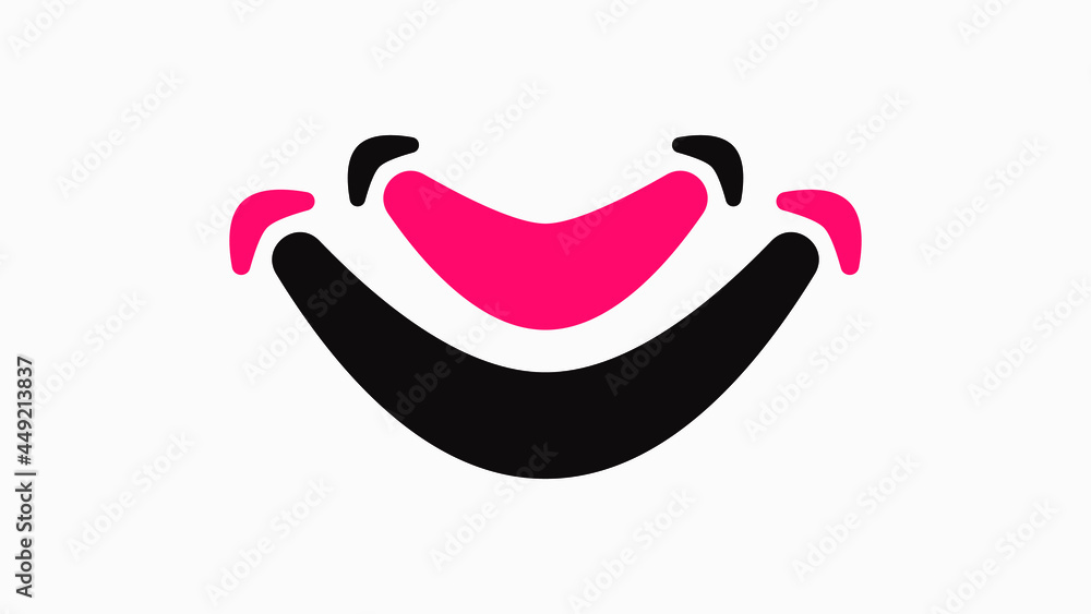 smile logo with black and red color. Simple logo smile logo with black and red color. Simple logo
