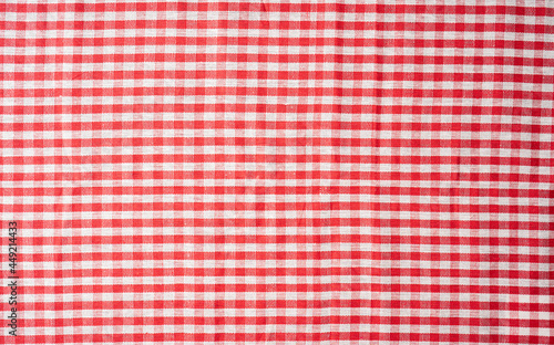 Red gingham tablecloth often found in diners and cafes a traditional covering