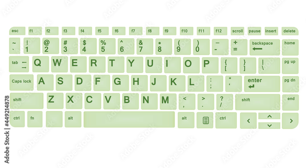 Green computer keyboard. vector illustration Green computer keyboard. vector illustration