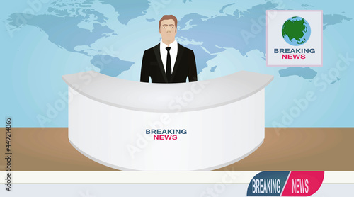 Breaking news screen. vector illustration