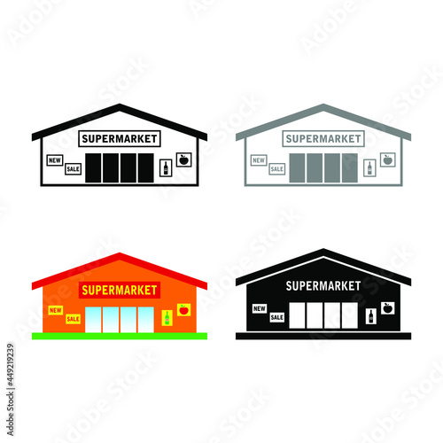 Supermarket icon set, vector illustration