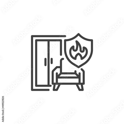 Furniture insurance line icon
