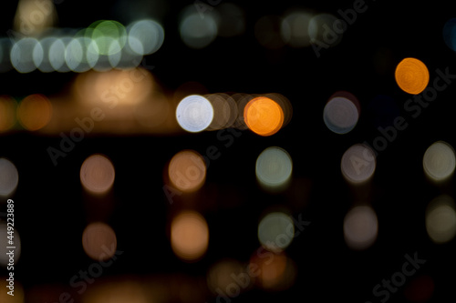 Bokeh balls background or backdrop, made with colorful Christmas lights