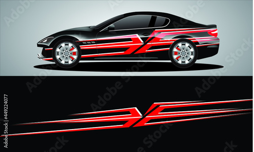 Car sticker or car wrap with natural natural concept with abstract line concept and initial B, can be installed on all