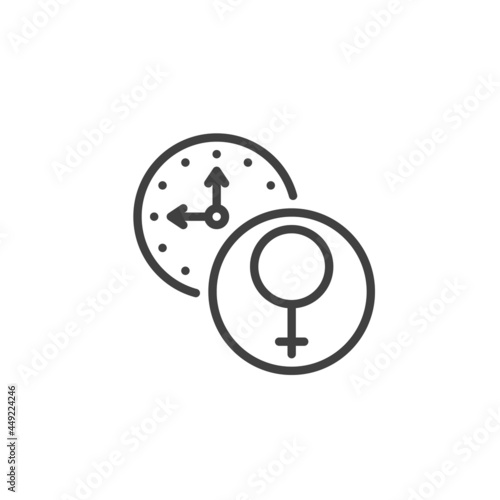 Menstruation cycle time line icon