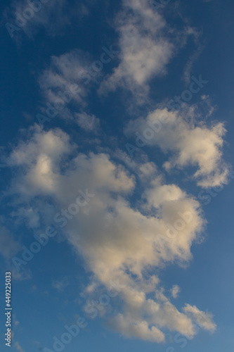 Blue sky with clouds forming a beautiful pattern and background