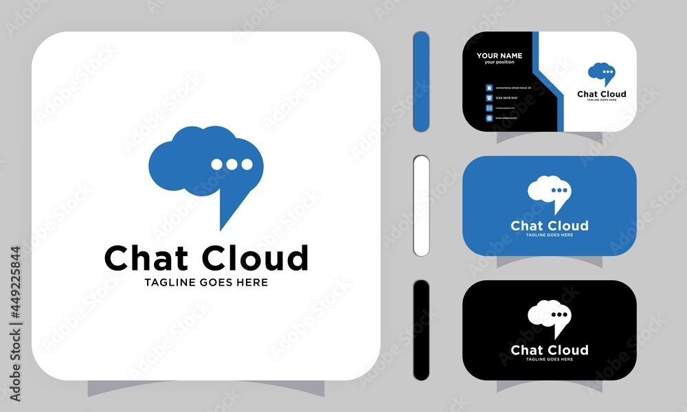 Cloud Chat logo vector icon illustration vector design template. and business card Cloud Chat logo vector icon illustration vector design template. and business card