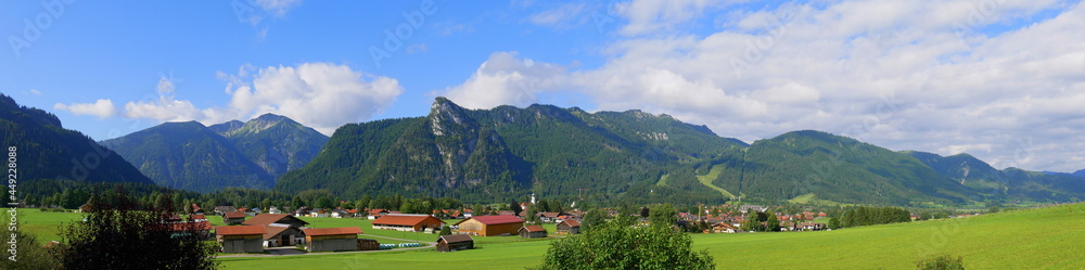 Panoramaaufnahme, Oberammergau mit Kofel