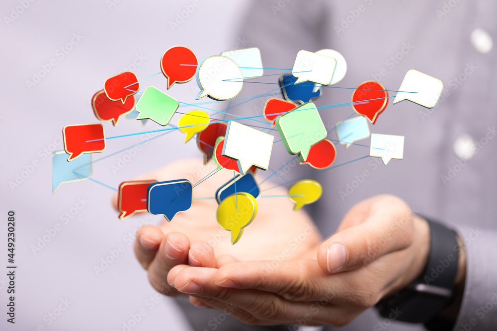 speech bubbles, communication concept 3d speech bubbles, communication concept 3d