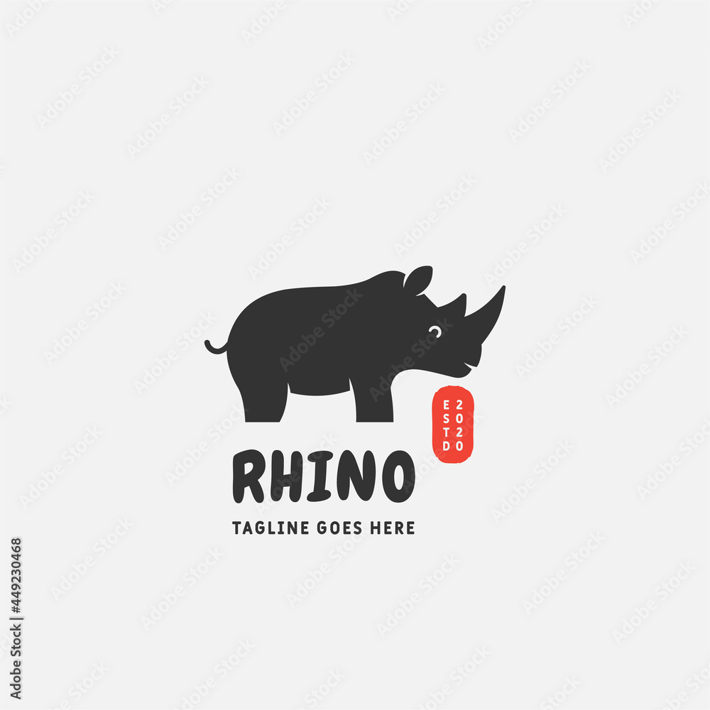 Obraz premium Rhino Logo design vector template. animal logo vector