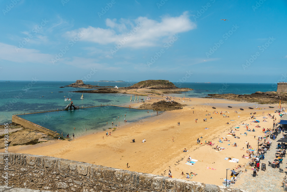 Natural pool at the Plage de Bon-Secours Saint-Malo in French Brittany in the Ille and Vilaine department, France Natural pool at the Plage de Bon-Secours Saint-Malo in French Brittany in the Ille and Vilaine department, France