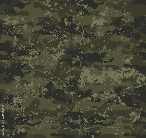 Forest camouflage pattern, military uniform vector texture, repeat texture.