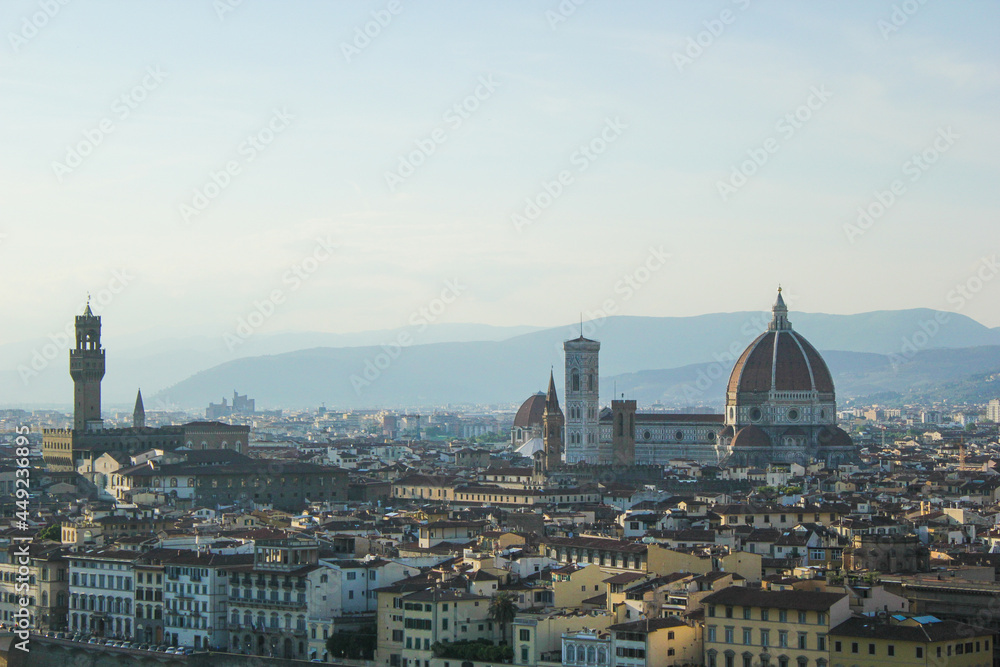 Panoramic view of the city of Firenze with Cathedral