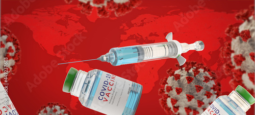 Covid-19 Vaccine and syring...