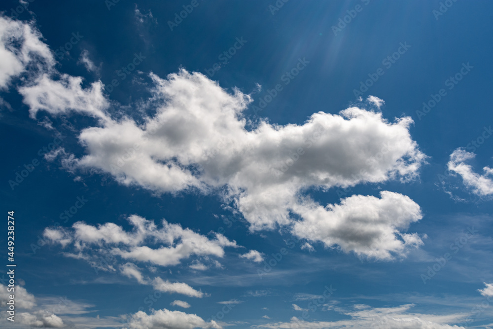 Summer Blue Sky and white cloud white background. Beautiful clear cloudy in sunlight calm season. Summer Blue Sky and white cloud white background. Beautiful clear cloudy in sunlight calm season.